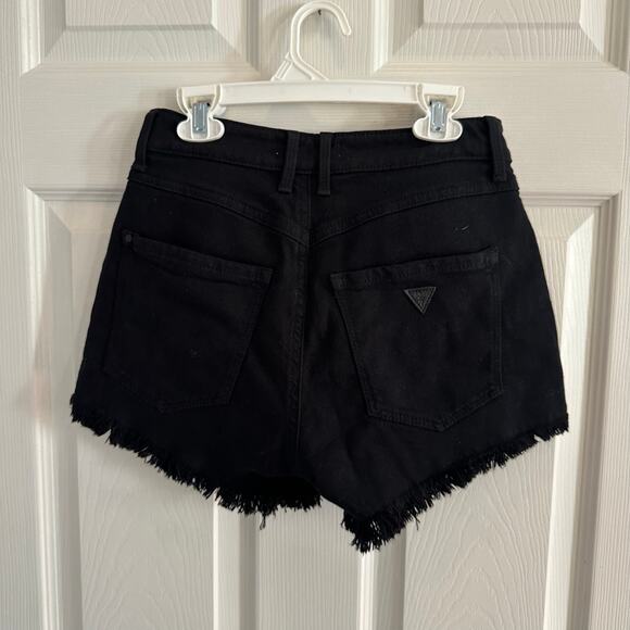 Guess Overdye Black 1981 Cutoff Denim Jean Shorts Raw Edge NWT 80s size 26 - Picture 6 of 16
